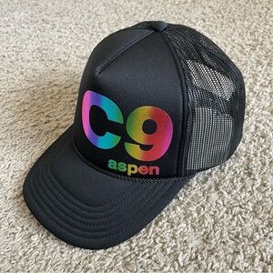 NEW Cloud 9 Black Rainbow C9 Aspen Snowmass Mountain Trucker Hat